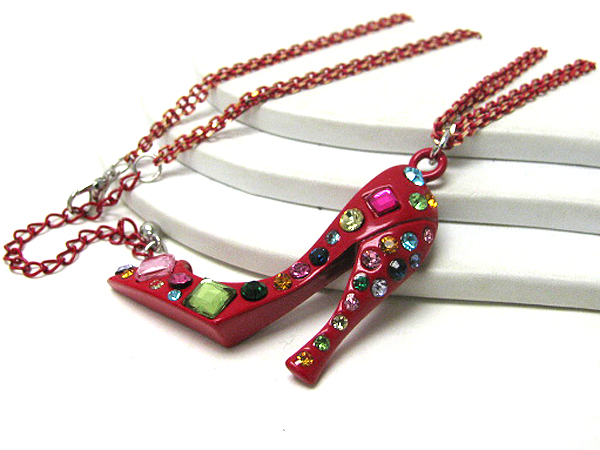 High heel shoe pendant necklace