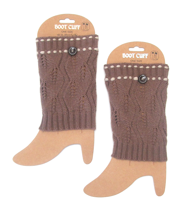 Button accent crochet leg warmer - boot cuffs