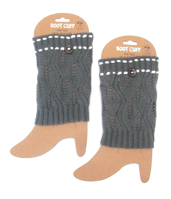 Button accent crochet leg warmer - boot cuffs
