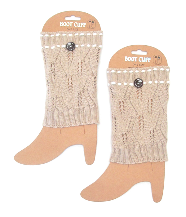 Button accent crochet leg warmer - boot cuffs