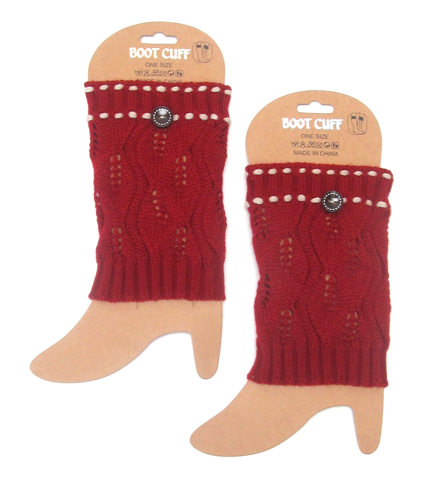 Button accent crochet leg warmer - boot cuffs
