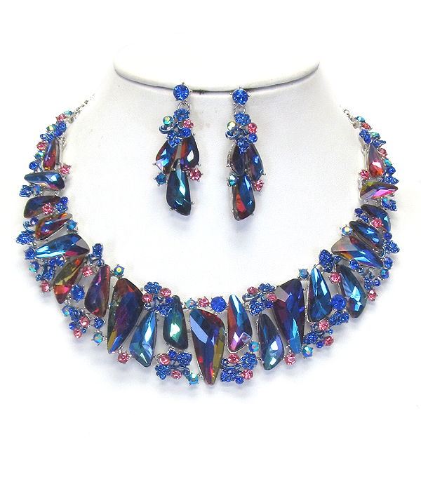 Luxury class victorian style and australian crystal party necklace set