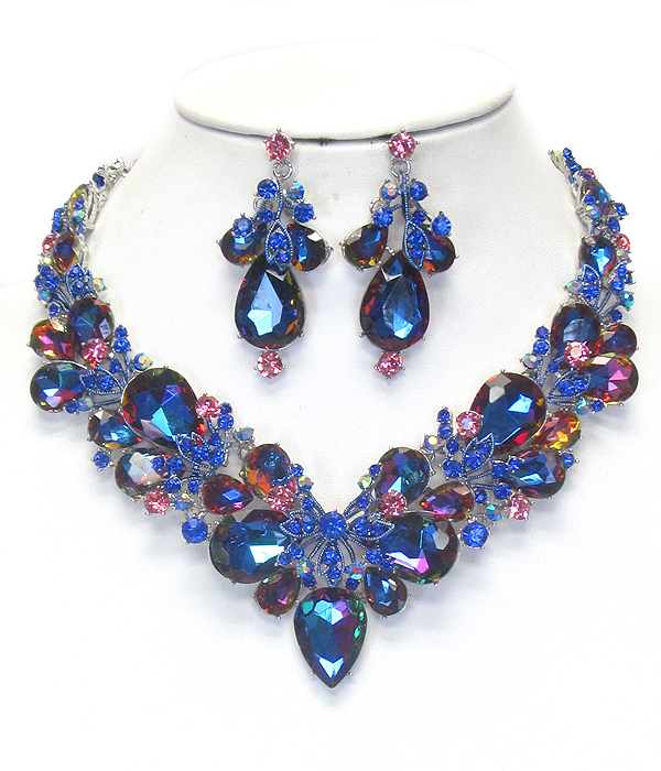 Luxury class victorian style and australian crystal party necklace set