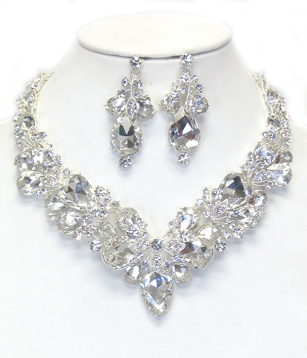Luxury class victorian style and australian crystal party necklace set
