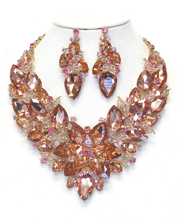 Luxury class victorian style and australian crystal party necklace set