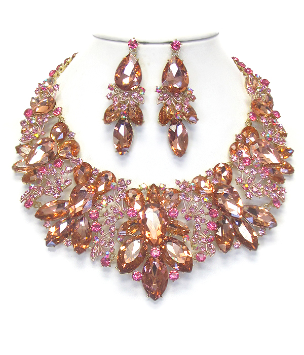 Luxury class victorian style and australian crystal party necklace set