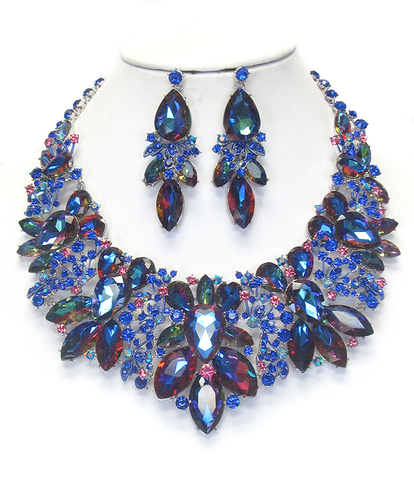 Luxury class victorian style and australian crystal party necklace set