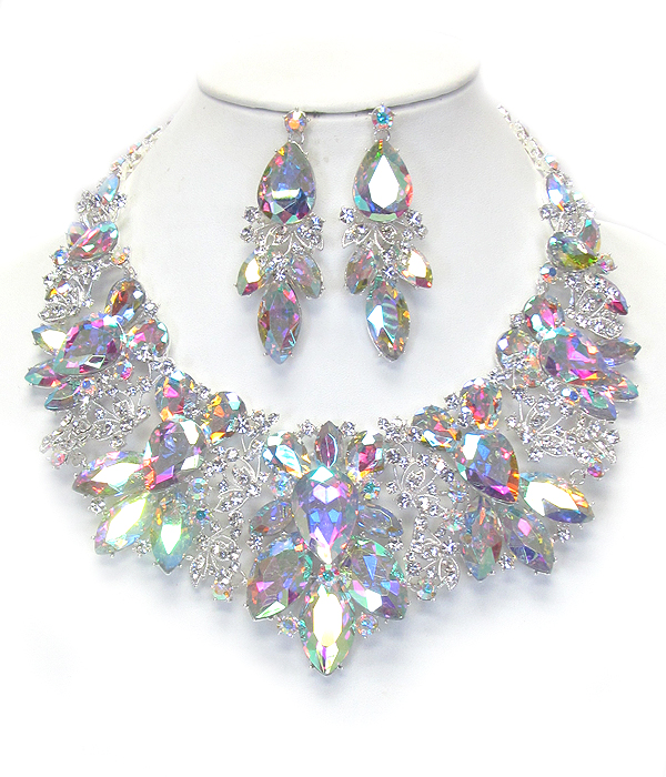 Luxury class victorian style and australian crystal party necklace set