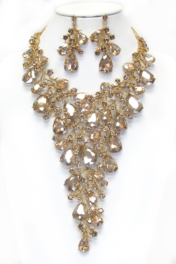 Luxury class victorian style and australian crystal party necklace set