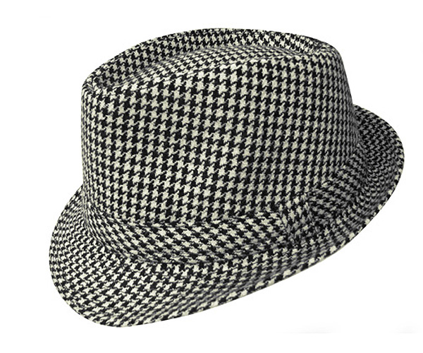 100% polyester houndtooth pattern fedora