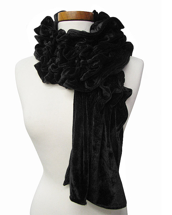 Rouched velvet scarf