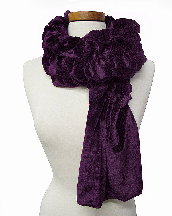 Rouched velvet scarf