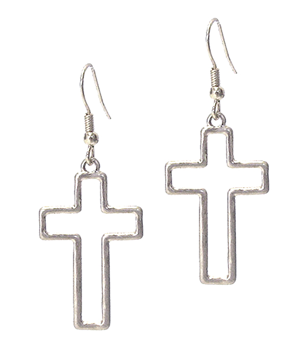 Metal cross earring