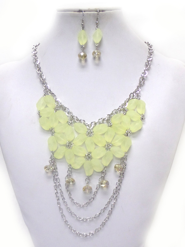 Statement chain drop necklace set 