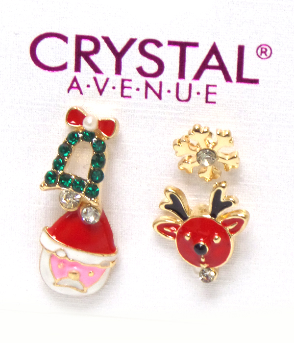 Christmas theme 4 pc earring set