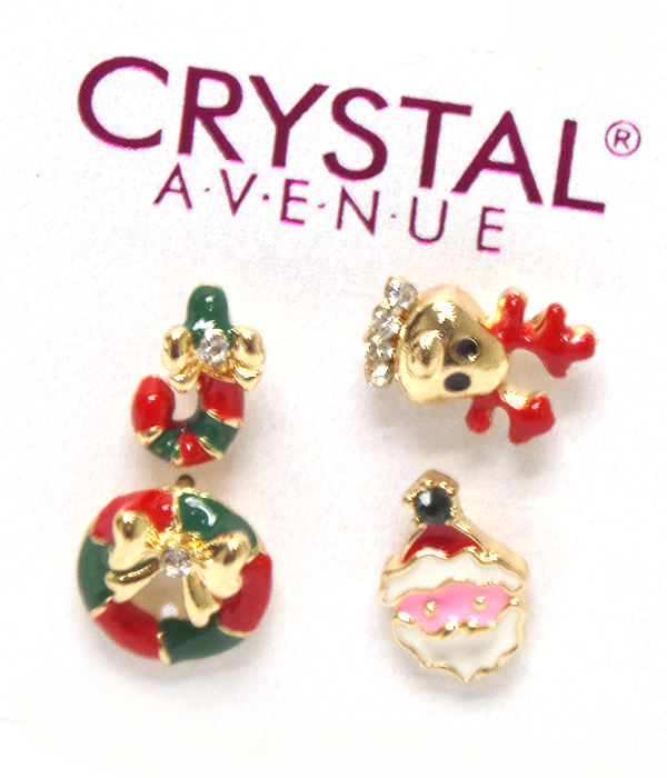Christmas theme 4 pc earring set