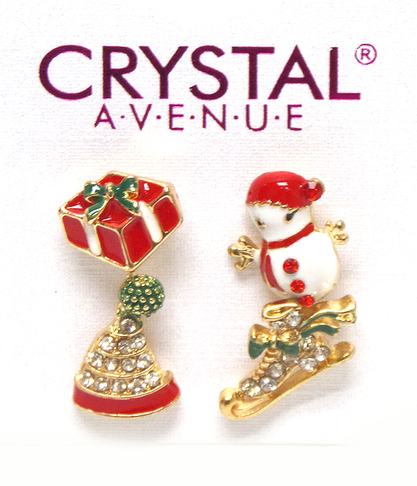 Christmas theme 4 pc earring set
