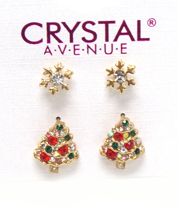 Christmas theme 4 pc earring set