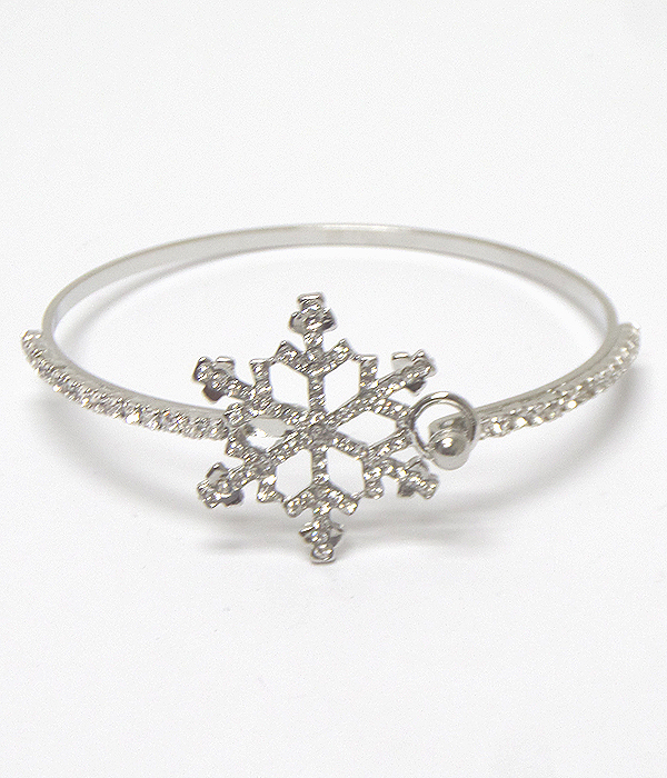 Crystal snowflake push clip bracelet