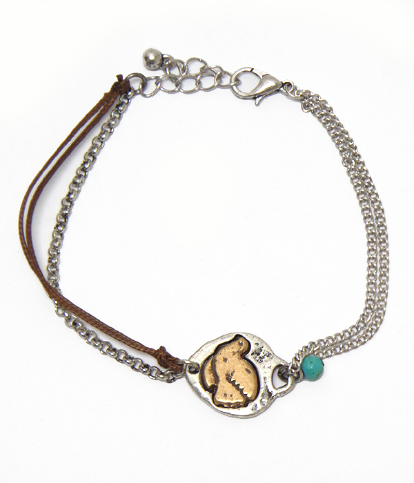 Vintage handmade style bird charm bracelet