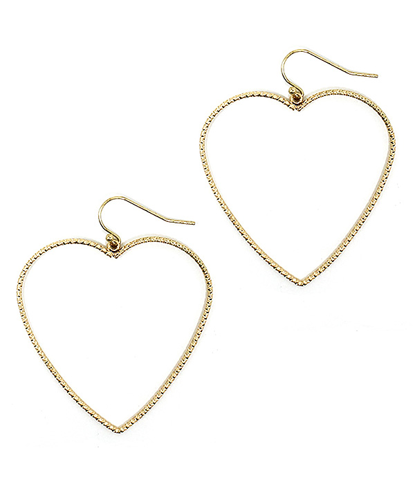 TEXTURED HEART EARRING -valentine