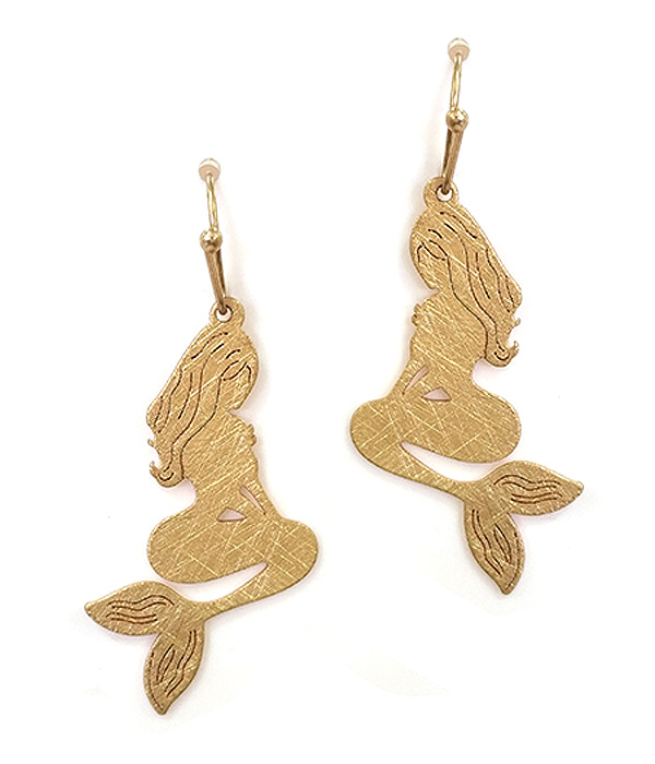 SCRATCH METAL MERMAID EARRING