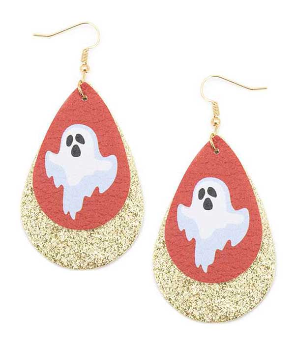 HALLOWEEN THEME TEARDROP EARRING - GHOST