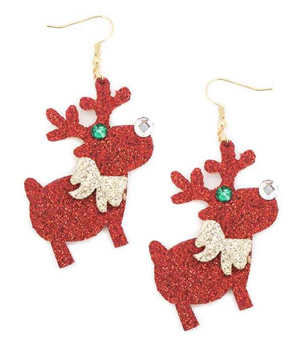 Christmas theme reindeer earring