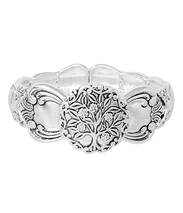 RELIFIOUS INSPIRATION UTENSIL STRETCH BRACELET - TREE OF LIFE