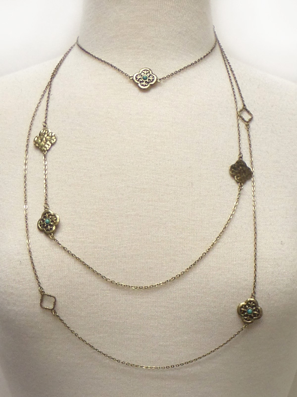 3 layer metal chain necklace 