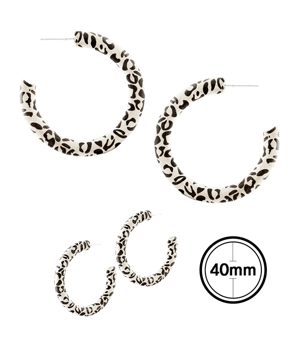 Animal print hoop earring