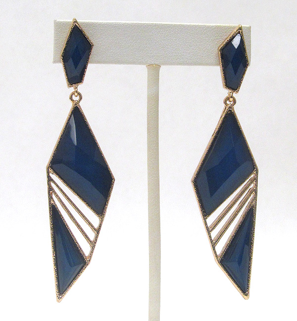 Facet glass art work earring