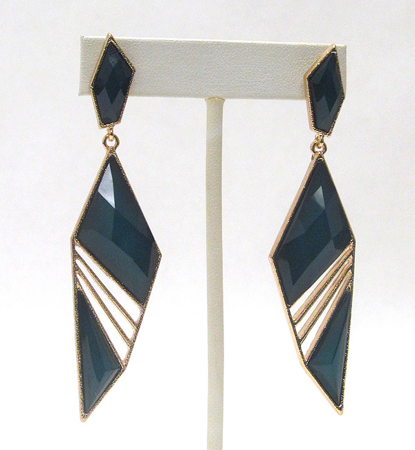 Facet glass art work earring