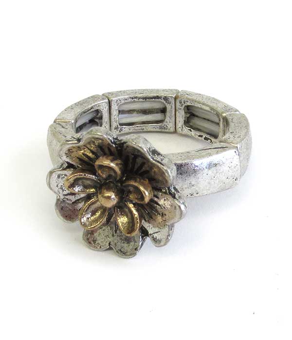 METAL FLOWER STRETCH RING