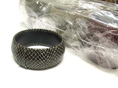 Dozen snake skin leather bangle mens jewelry