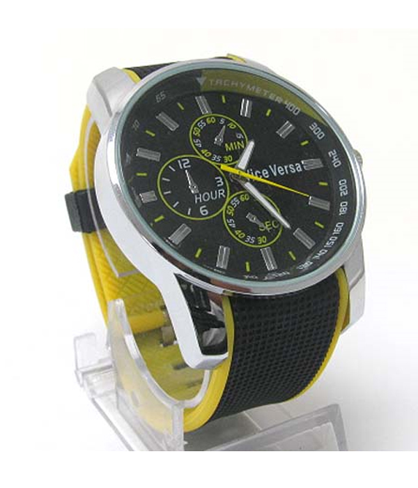 Large round face color edge rubben band fashion sports watch