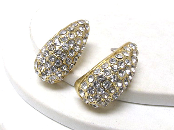 Crystal metal tear drop earring