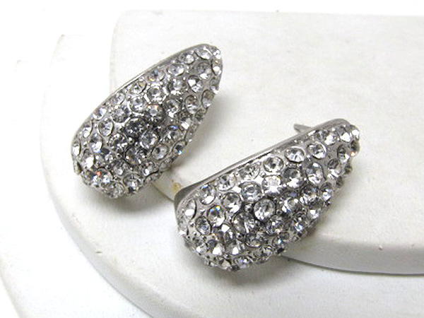 Crystal metal tear drop earring
