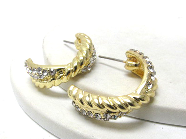 Crystal fashion twist metal earring