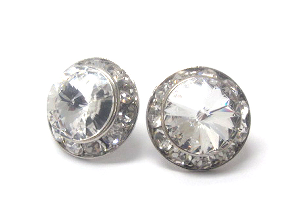 Swarovski crystal deco rondelle post earring