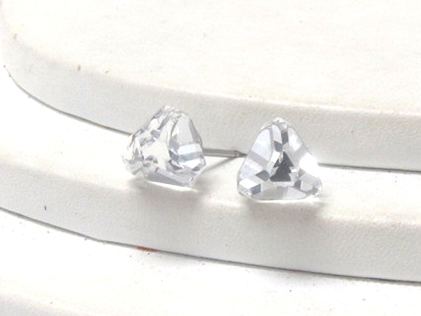 Triangular swarovski crystal post earring - made in usa