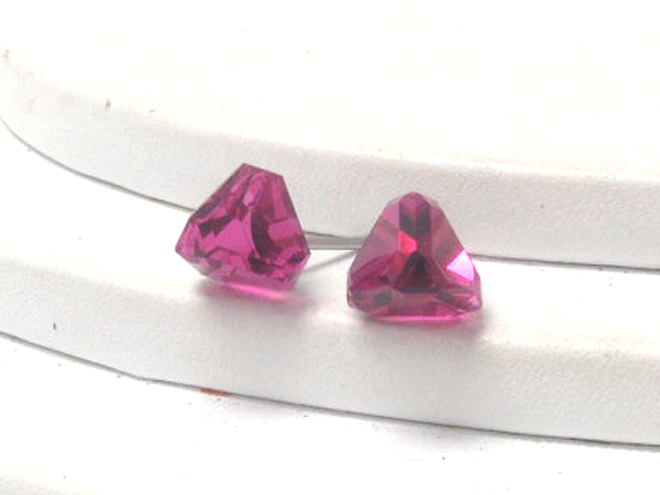 Triangular swarovski crystal post earring - made in usa