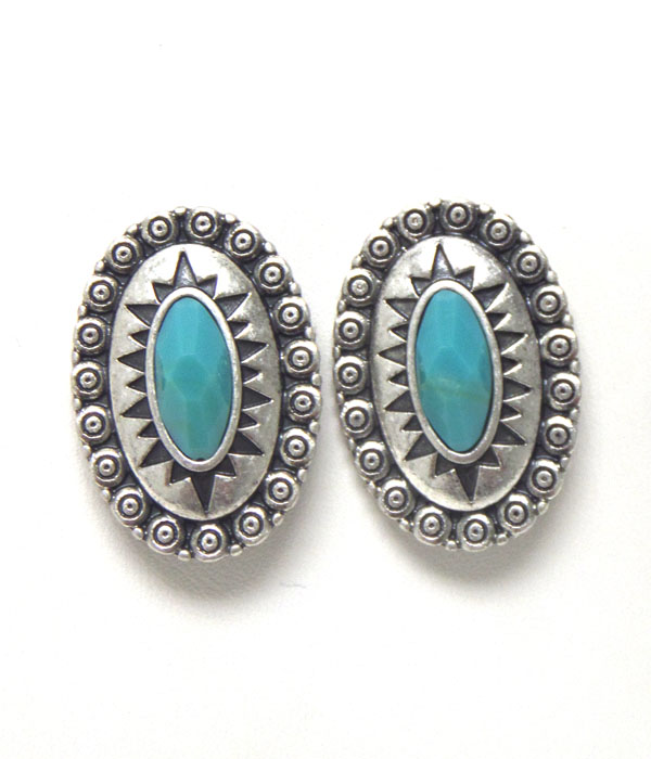 Tribal style texture metal earrings