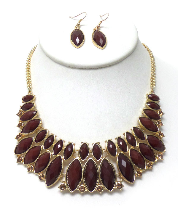 Multi oval link necklace set
