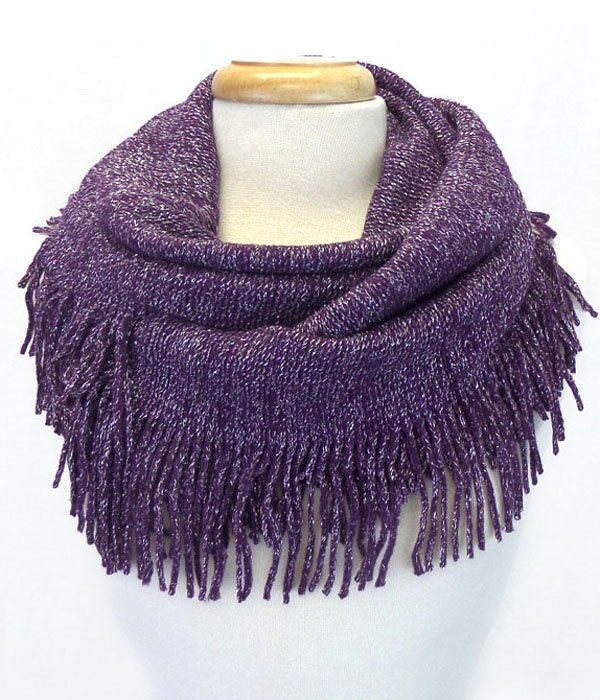 Knit and fringe infinity muffler
