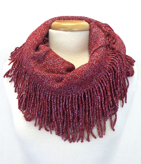 Knit and fringe infinity muffler