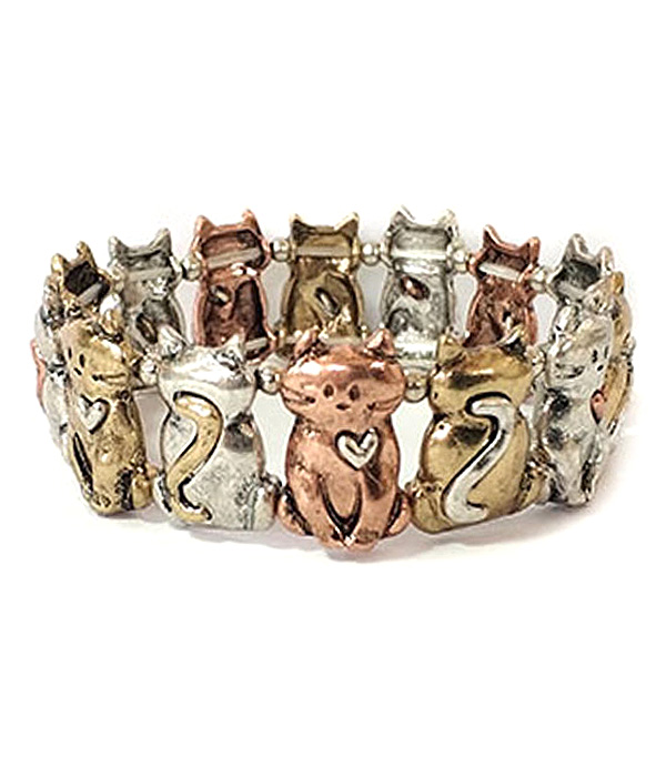 PET LOVERS THEME STRETCH BRACELET - CAT