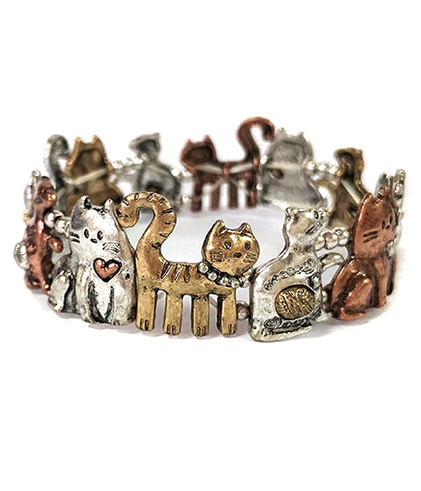 PET LOVERS THEME STRETCH BRACELET - CAT