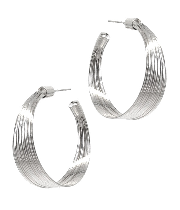 METAL WIRE HOOP EARRING