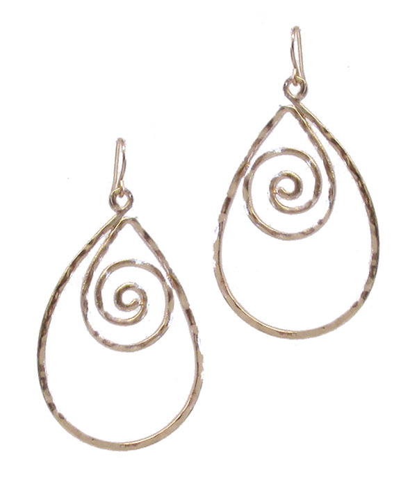 METAL WIRE TEARDROP EARRING